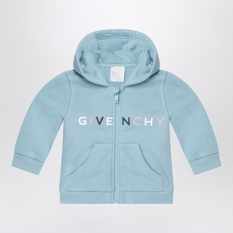 Light blue zip hoodie with logo