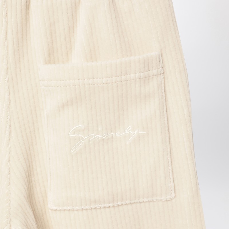 Givenchy White Velvet Sweatpants In Neutral
