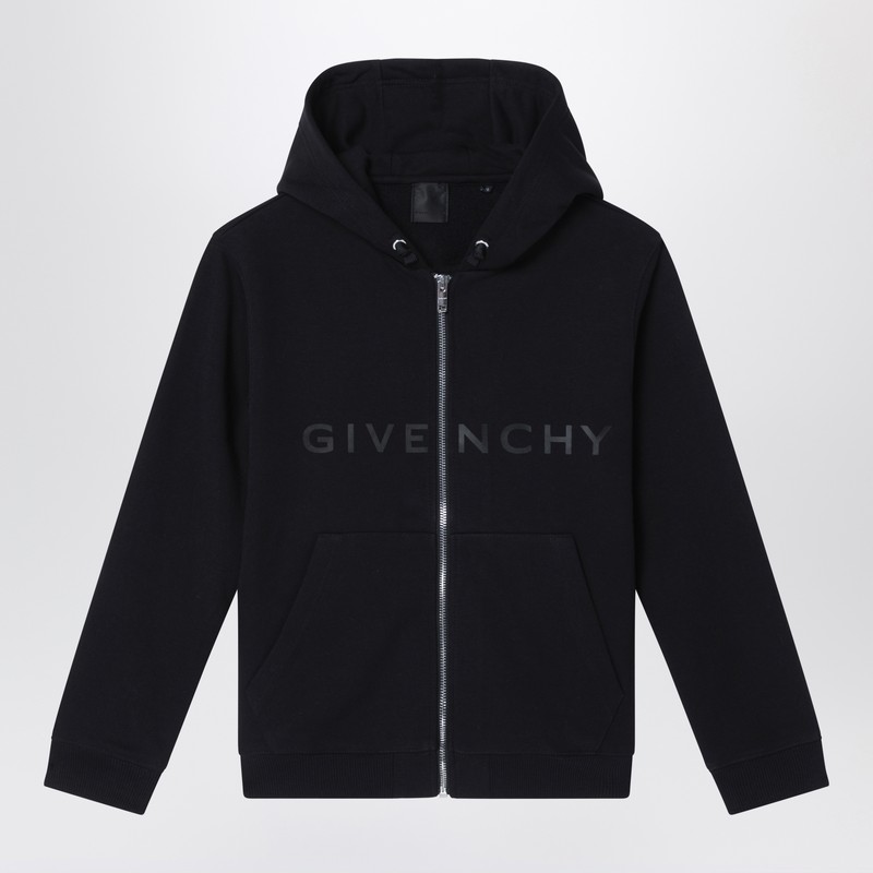 Black zip hoodie with logo