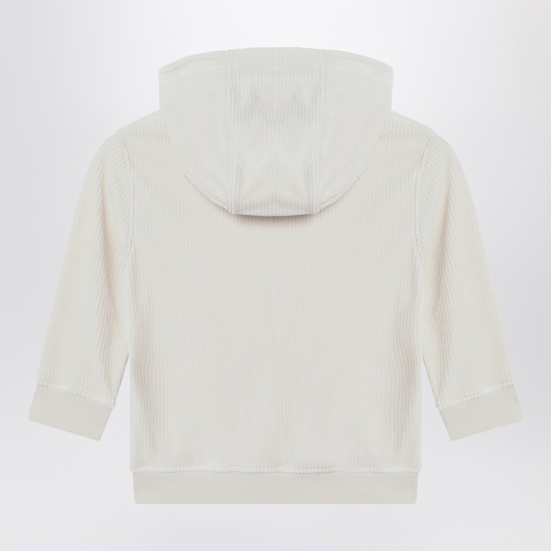 Cream ribbed hoodie