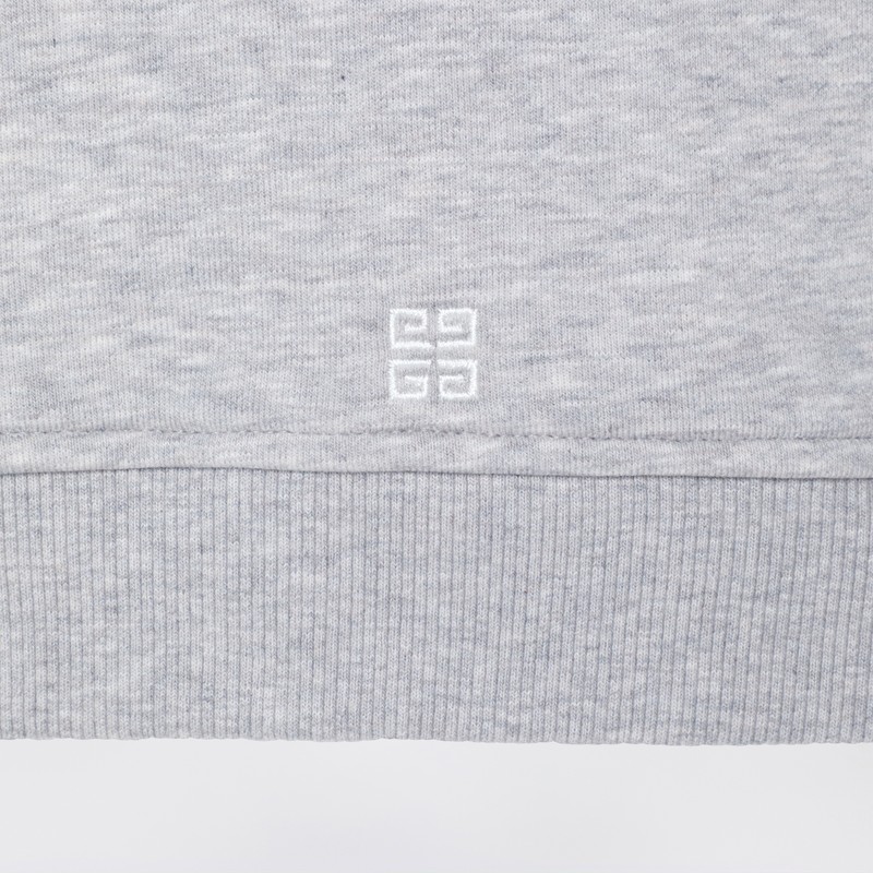 Givenchy Grey Hoodie With Embroidered Logo In Gray