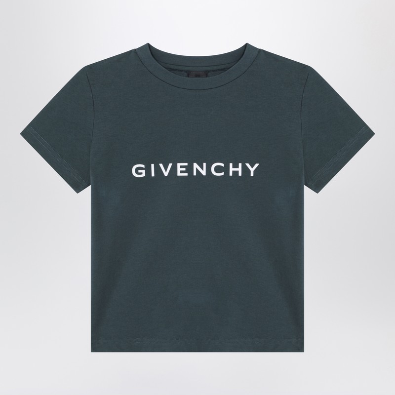 Givenchy Dark Green T-shirt With Logo In Green