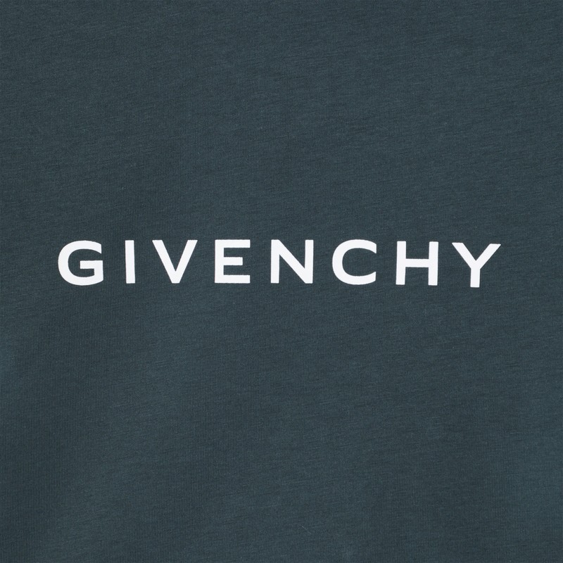Givenchy Dark Green T-shirt With Logo In Green