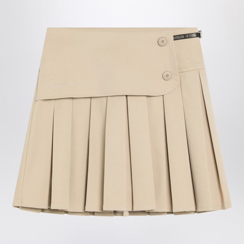 Sand pleated skirt
