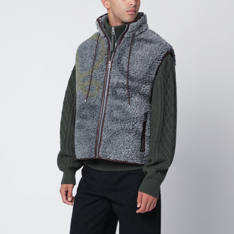 Jacquard fleece vest with Anagram pattern