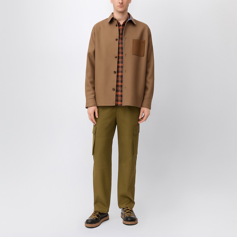 Loewe Camel-colored Virgin Wool And Cashmere Jacket-shirt In Sand