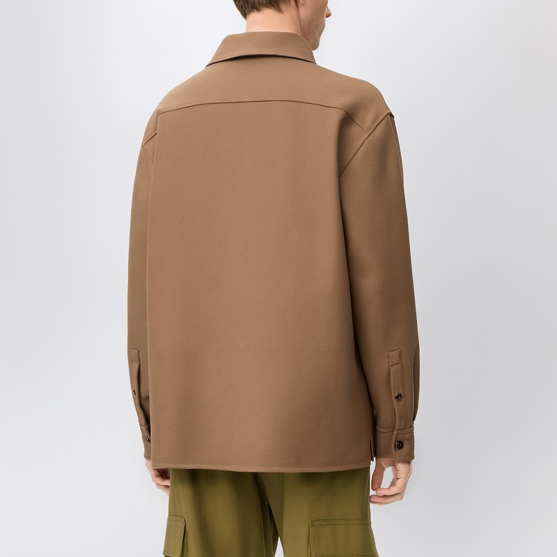 Loewe Camel-colored Virgin Wool And Cashmere Jacket-shirt In Sand