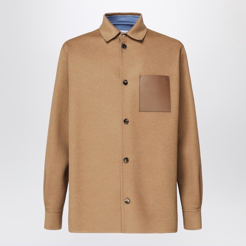 Loewe Camel-colored Virgin Wool And Cashmere Jacket-shirt In Sand