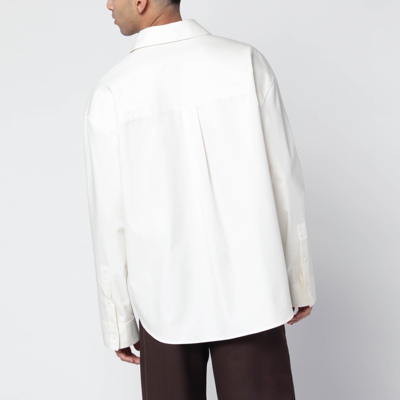 Loewe Men Cotton Shirt With An Embroidered Anagram Logo In White