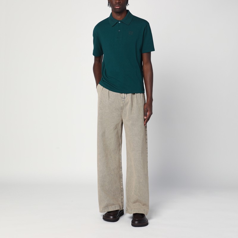 LOEWE LOEWE PLEATED SAND-COLOURED DENIM PANTS