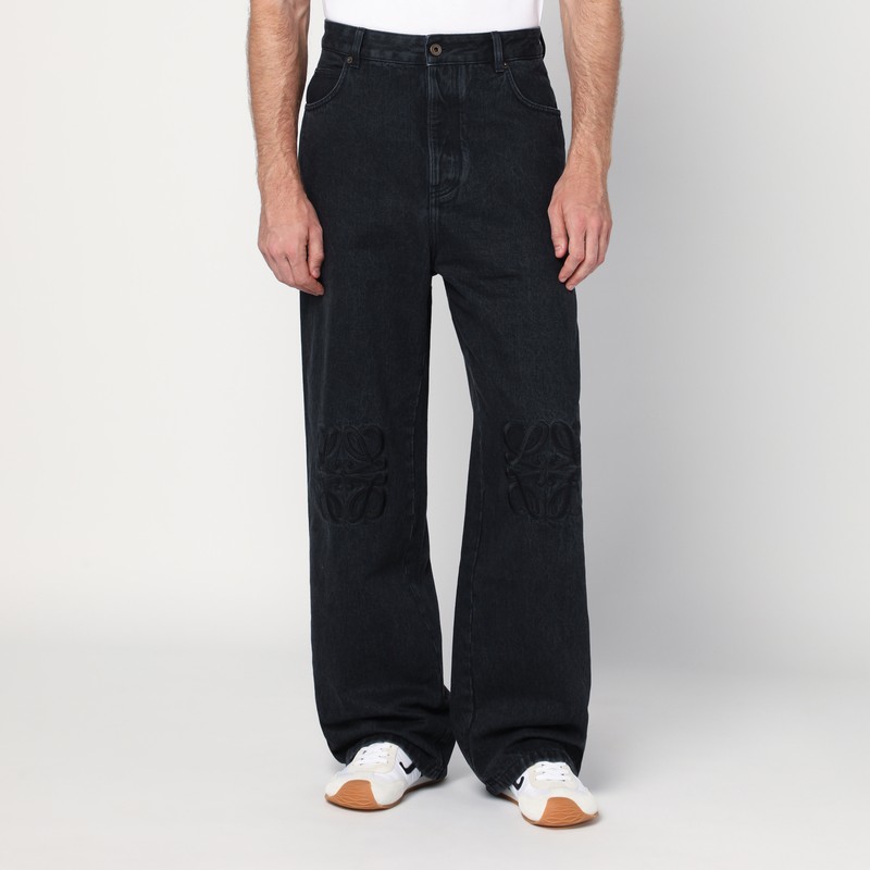 Wide-leg Anagram black jeans