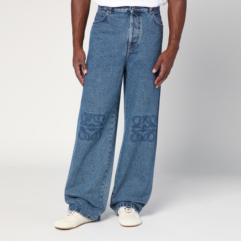 Loose-fit Anagram jeans in medium blue