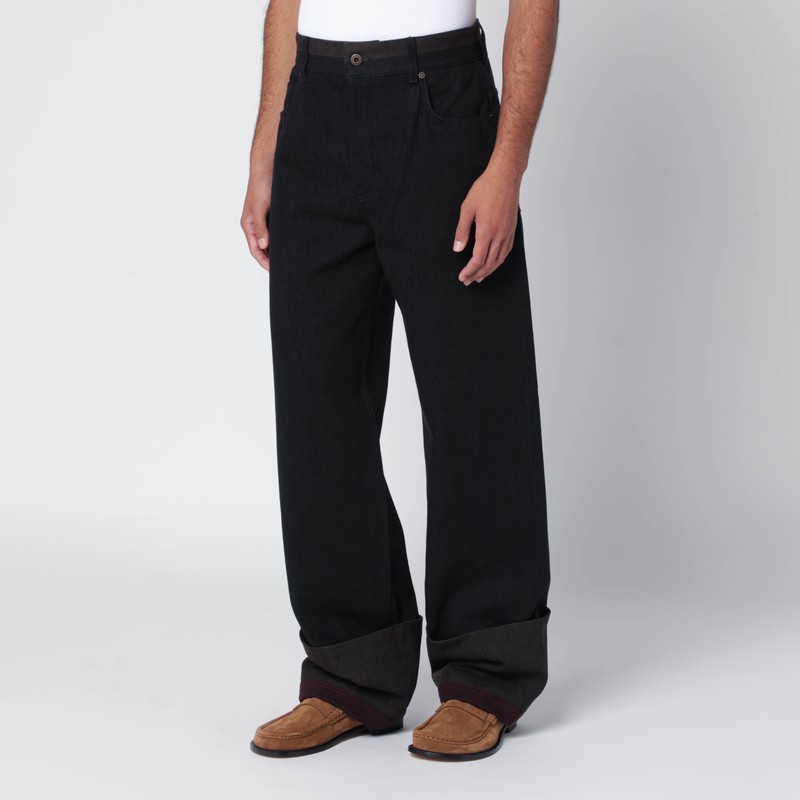 Loewe Straight-leg Turn-up Jeans In Black