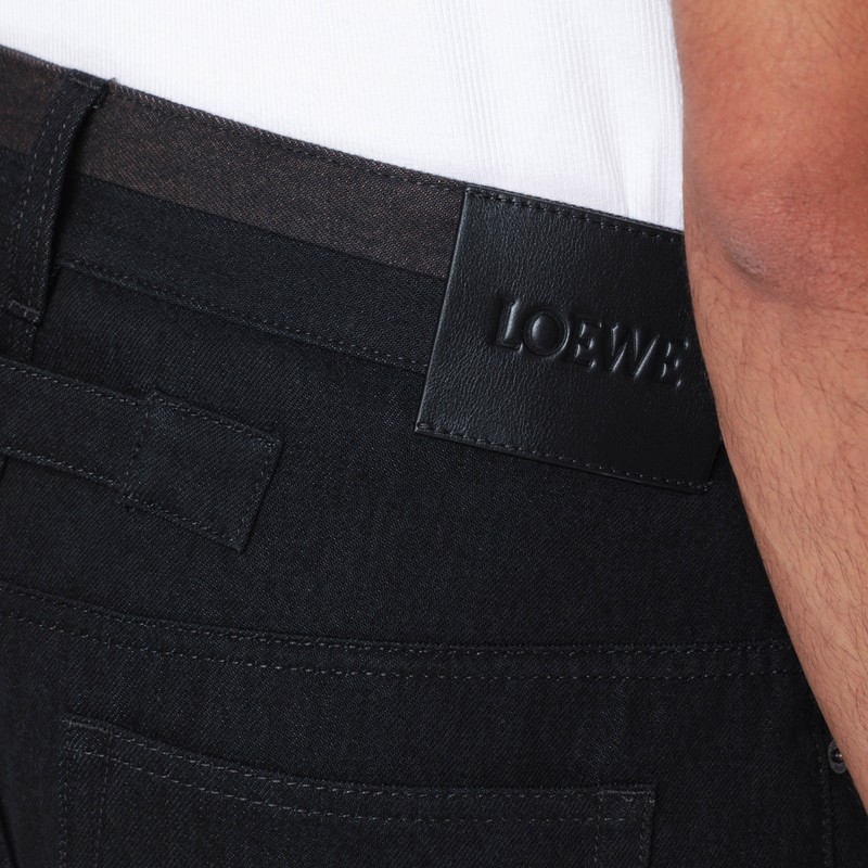 Loewe Straight-leg Turn-up Jeans In Black