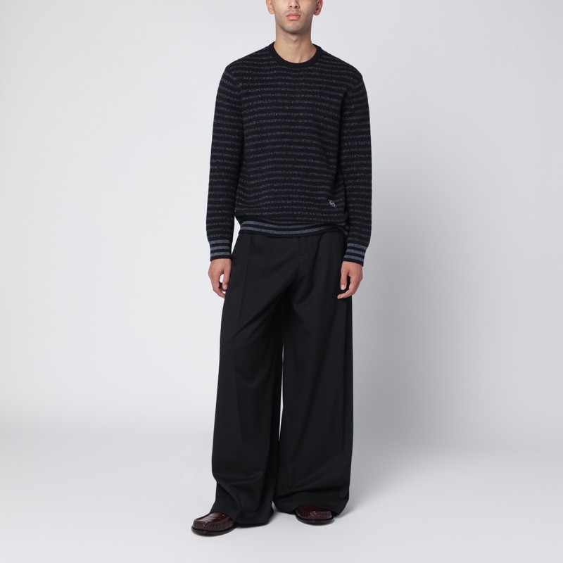 Loewe Blurred Effect Striped Jumper In Blue