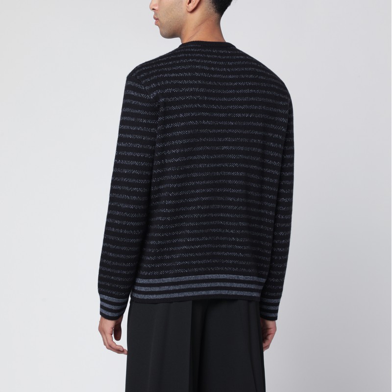 Loewe Blurred Effect Striped Jumper In Blue