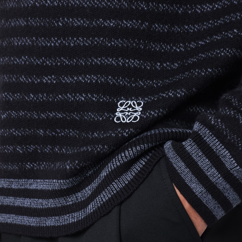 Loewe Blurred Effect Striped Jumper In Blue