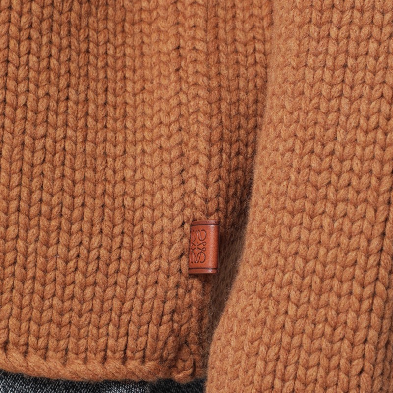 Loewe Brown Wool Turtleneck Sweater In Brown