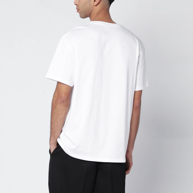 Loewe Slim-fit Logo-embroidered Cotton-jersey T-shirt In White