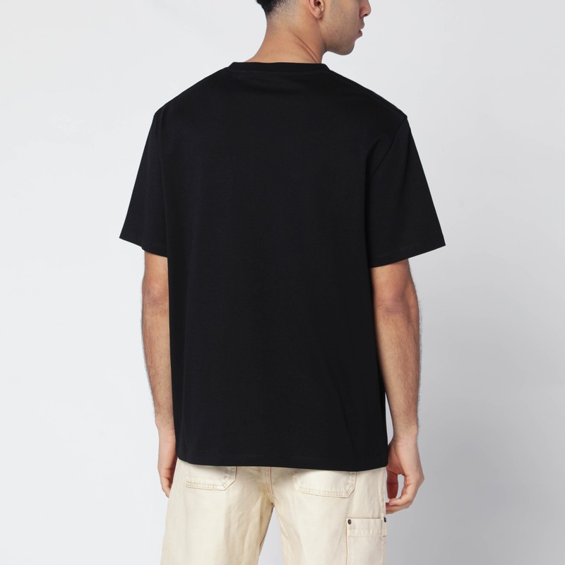Loewe Logo-embroidered Cotton-jersey T-shirt In Black