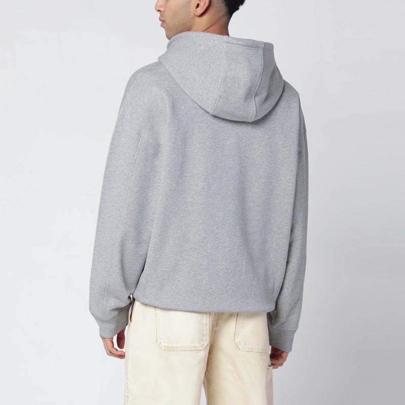 Loewe Gray Sweatshirt With Leather Flamenco Drawstring In Gray