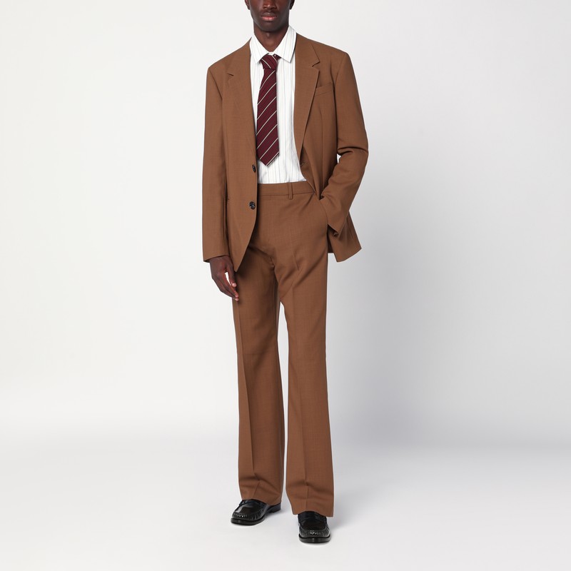 Ami Alexandre Mattiussi Hazelnut Single-breasted Wool Jacket In Brown