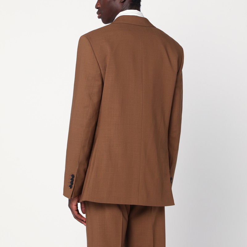 Ami Alexandre Mattiussi Hazelnut Single-breasted Wool Jacket In Brown