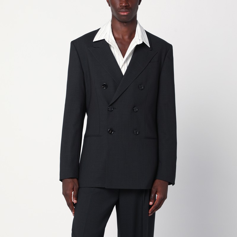 Anthracite grey double-breasted wool jacket