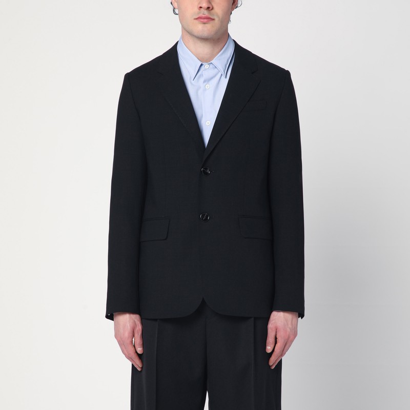 Single-Breasted Jacket Black Wool