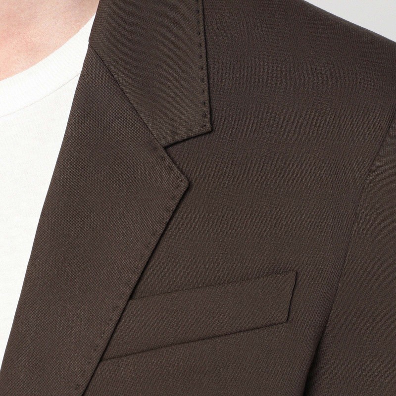 Ami Alexandre Mattiussi Ami Paris Single Breasted Olive Black Wool Jacket In Black