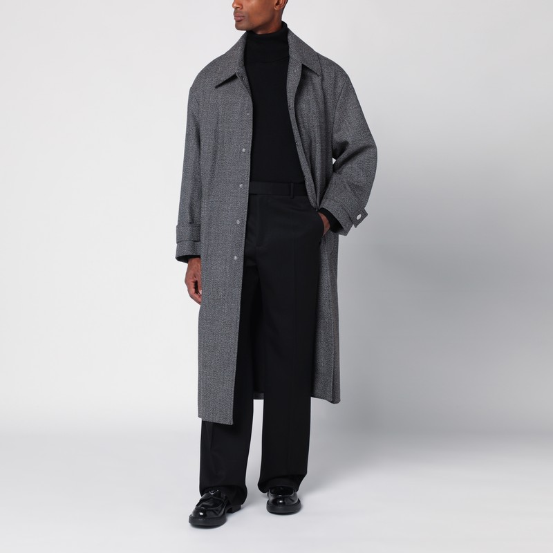 Ami Alexandre Mattiussi Brown Belted Coat In Wool Blend In Brown