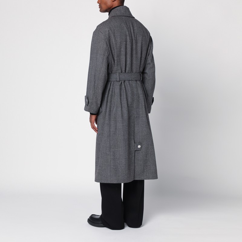 Ami Alexandre Mattiussi Brown Belted Coat In Wool Blend In Brown
