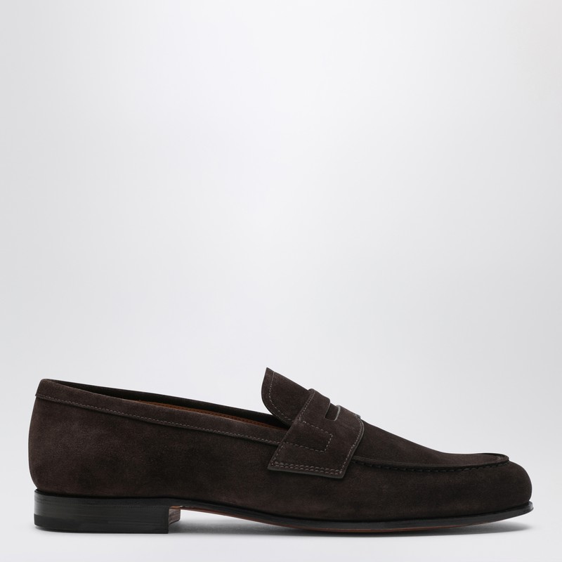 Brown Heswall suede leather loafers