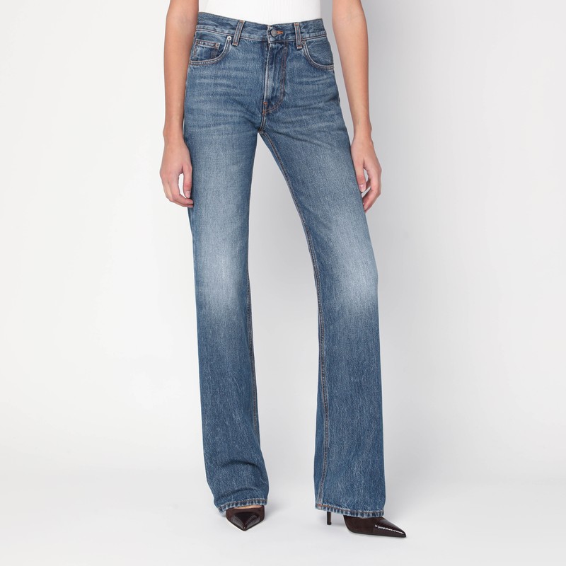 Blue washed-effect Star jeans