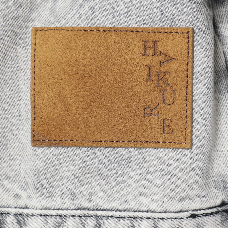 Haikure Janet Denim Jacket Long Sleeves Point Collar Chest Pockets In Blue