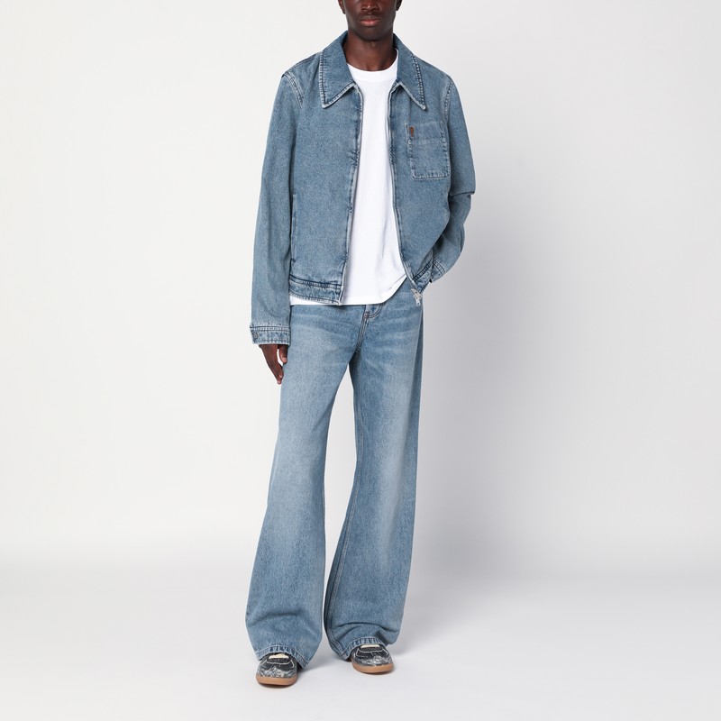 Ami Alexandre Mattiussi Denim Zip-up Ami De Coeur Jacket In Blue