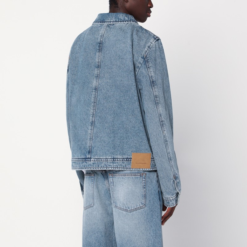 Ami Alexandre Mattiussi Denim Zip-up Ami De Coeur Jacket In Blue
