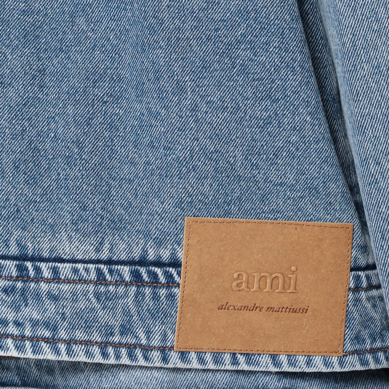 Ami Alexandre Mattiussi Denim Zip-up Ami De Coeur Jacket In Blue