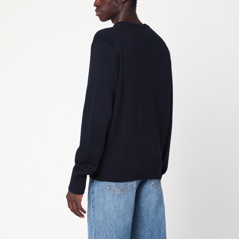 Ami Alexandre Mattiussi Navy Blue Ami De Coeur Cardigan In Blue