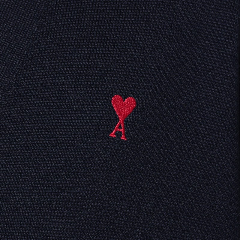 Ami Alexandre Mattiussi Navy Blue Ami De Coeur Cardigan In Blue