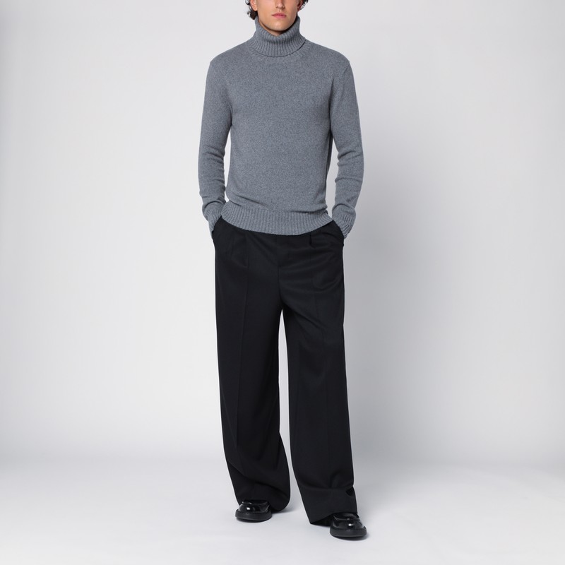 Ami Alexandre Mattiussi Light Grey Cashmere Turtleneck Jumper In Grey