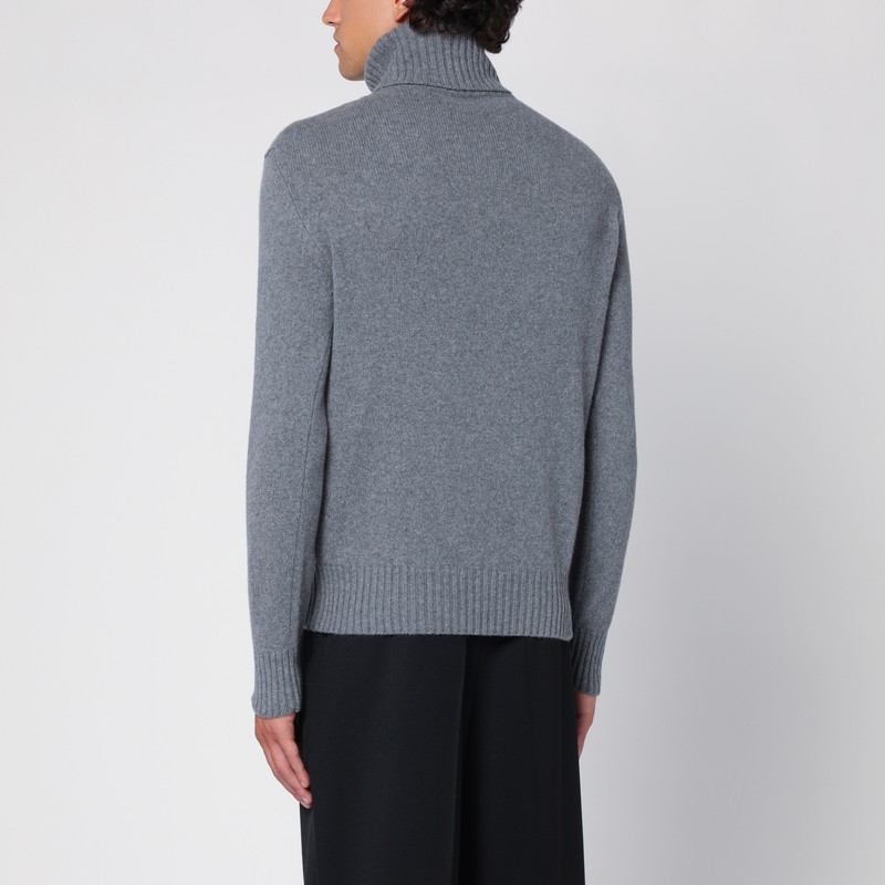 Ami Alexandre Mattiussi Light Grey Cashmere Turtleneck Jumper In Grey