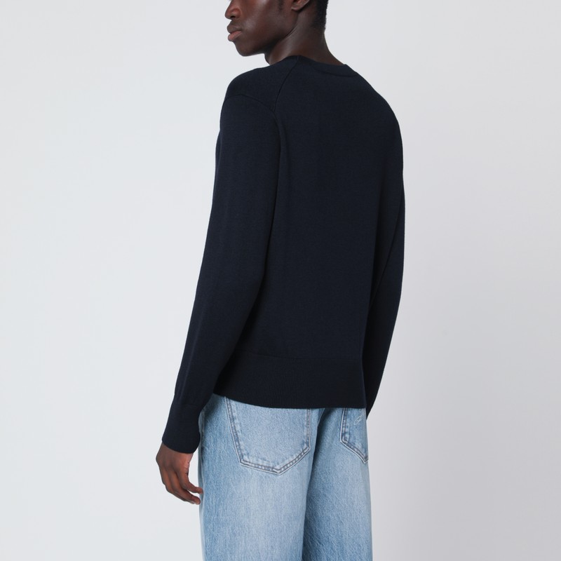 Ami Alexandre Mattiussi Navy Blue Ami De Coeur Sweater In Black