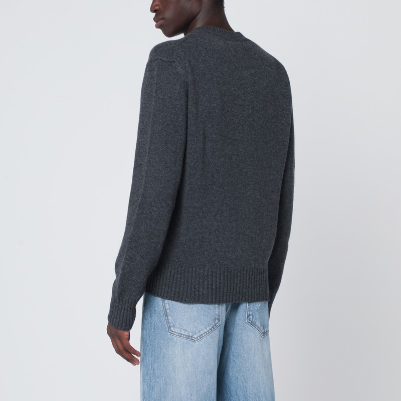 Ami Alexandre Mattiussi Anthracite Grey Ami De Coeur Sweater In Gray