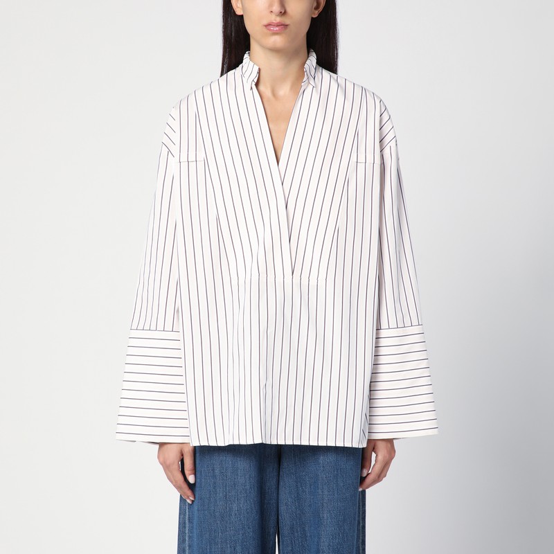 Holly white and brown striped shirt