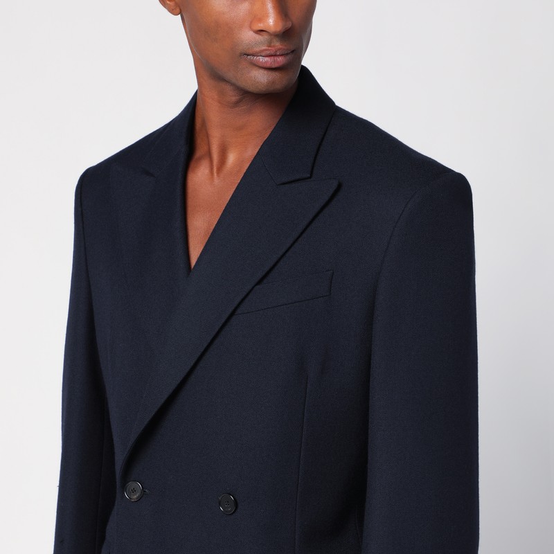 Loewe Navy Blue Double-breasted Jacket In Wool In Blue