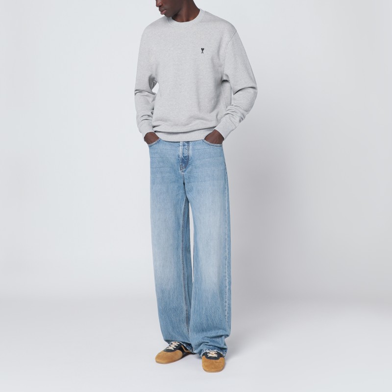 Ami Alexandre Mattiussi Grey Ami De Coeur Sweatshirt In Gold