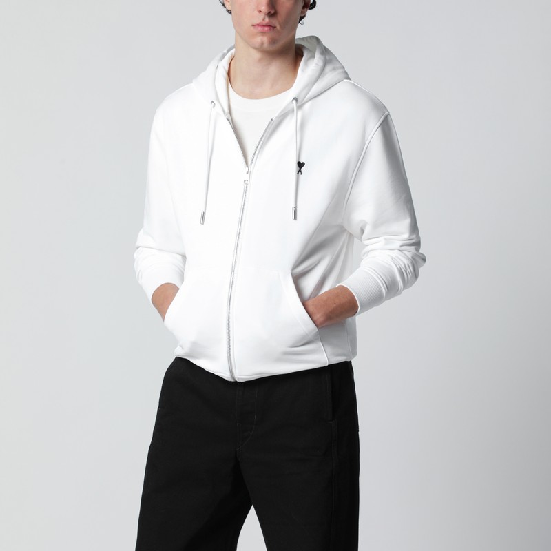 Ami De Coeur zip-up sweatshirt white