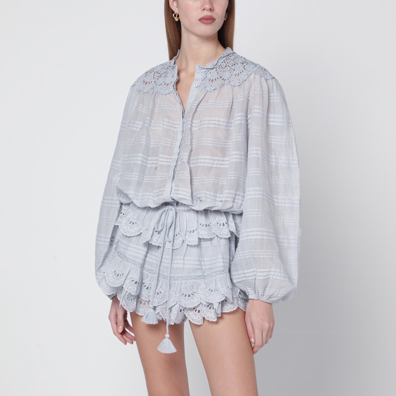 Isabel Marant Étoile Polly Cotton Blouse With Floral Lace In White