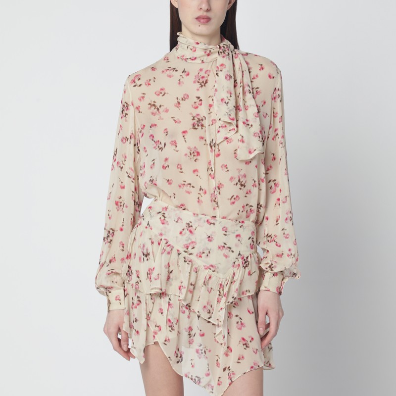 Isabel Marant Étoile Beige Blouse With Floral Print In Sand